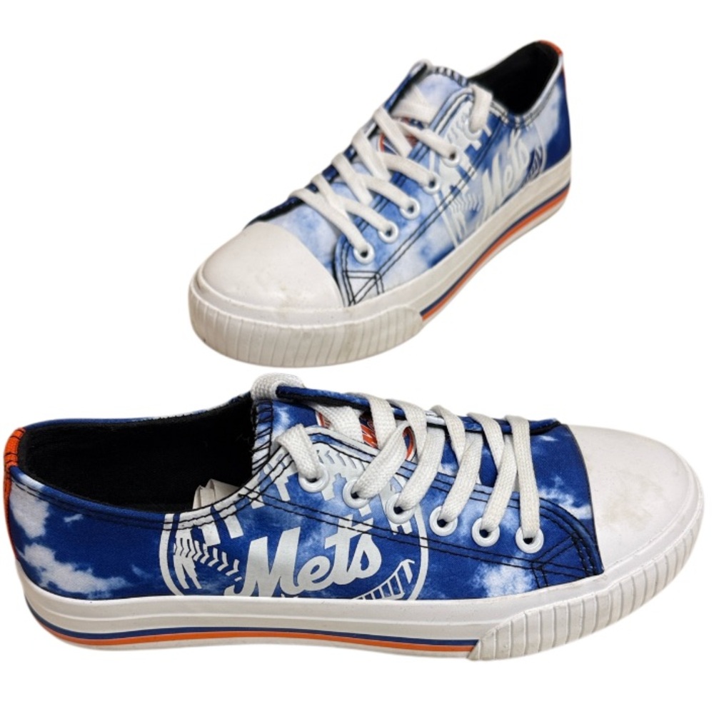 MLB NEW YORK METS WOMENS LOW TOP TIE-DYE CANVAS SHOE SIZE: 6 ATHLETIC SHOES